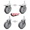 Service Caster 6 Inch Thermoplastic Rubber Swivel 3/8 Inch Stem Caster Total Lock Brake, 2PK SCC-TSTTL20S614-TPRB-381615-2-S-2 - alternate 4